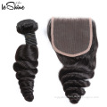 100% Virgin Malaysian Human Hair Bundle Deals With Loose Closure Cuticle Aligned Dropshipping Wholesale Best Extension